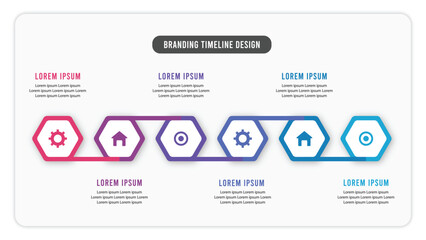 Six steps wheel shaped infographic template.eps