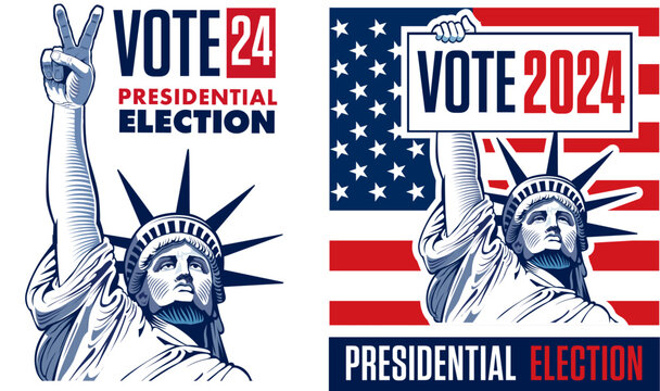 2024 United States Presidential Election - concept with Liberty Statue	