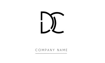 Obraz premium DC or CD Minimal Logo Design Vector Art Illustration 