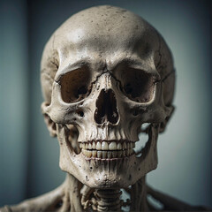close-up human skull