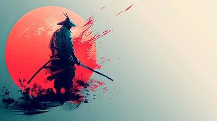 Samurai Decent Graphic with Empty Space Ideal for Quotes or Text