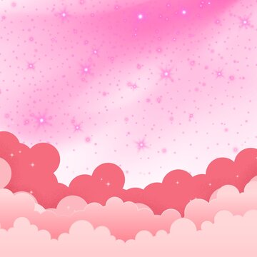 Pink Valentines' day card backgrounds with elements like, pink smoke, red flower, pink flower, heart, cloud, paper cloud, cherry blossom,rose, butterfly