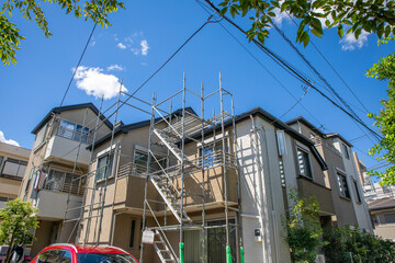 戸建て住宅の足場