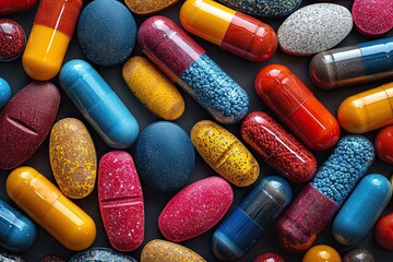 Healthy capsules and pill embodying essence of medicine and drug for health medication and vitamins navigating complexities of addiction and pharmacy prescription tools disease