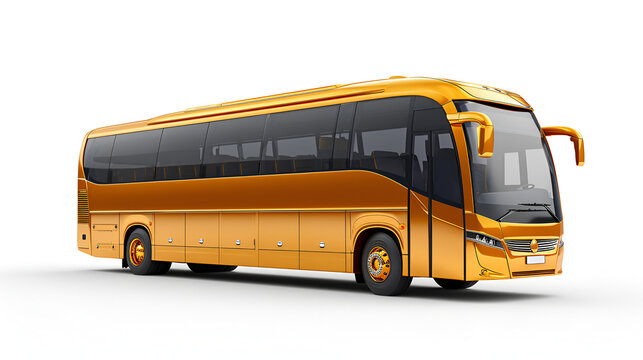 Isolated Comfortable Passenger Bus on white Background, Generative Ai