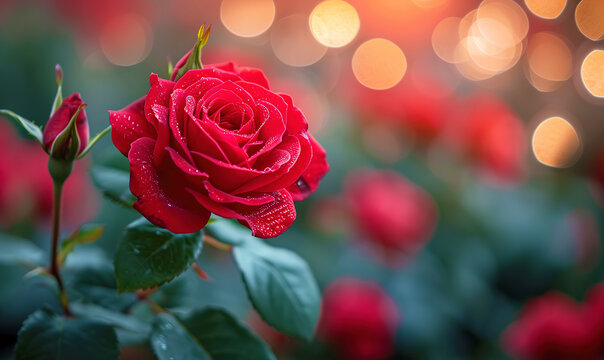 stock photo and royalty image of red rose background romantic