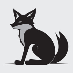 Nice fox silhouette drawing vector icon