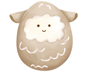 cute watercolor crayon illustration style clip art set collection of animal costumed eggs for easter day