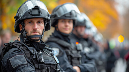 Police, masked, armed special forces