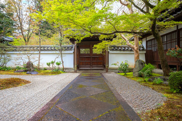 Japanese Garden at Shinnyodo temple n Kyoto, Japan