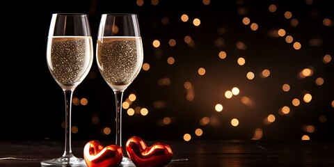 Champagne Glasses Clinking with a Heartwarming Toast , champagne glasses, clinking, heartwarming toast