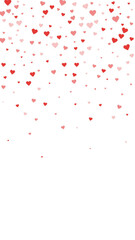 Red hearts scattered on white background.