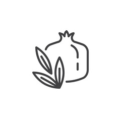 Pomegranate line icon
