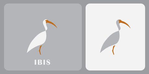 ibis bird logo design vector, with minimalistic design