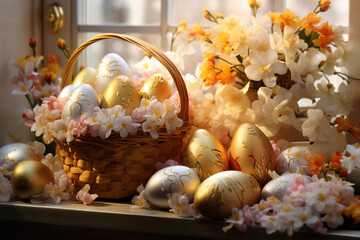 easter decoration with easter eggs   easter decoration