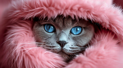 Süße Katze mit blauen Augen - obrazy, fototapety, plakaty