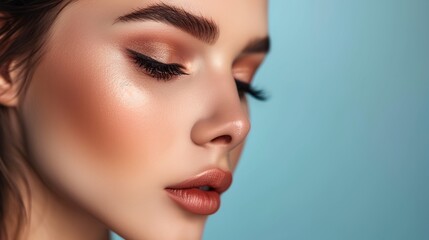 Fototapeta premium a woman with bright makeup