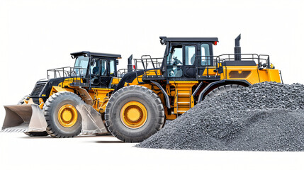 Two large wheel loaders