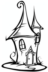 Naklejka premium Halloween House Coloring Pages