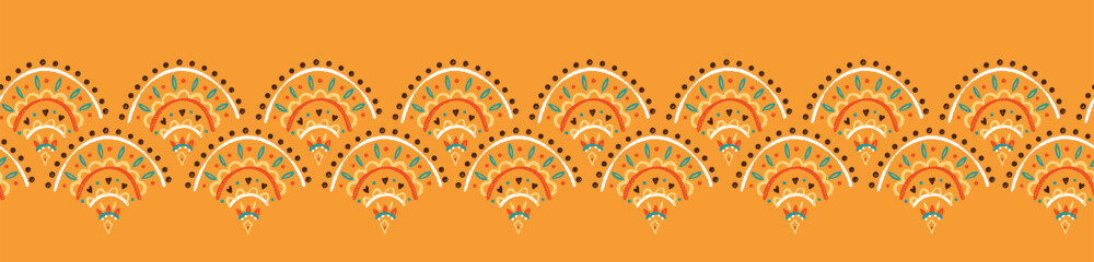 Hand drawn abstract seamless pattern, ethnic background, simple style - great for textiles, banners, wallpapers, wrapping - vector design