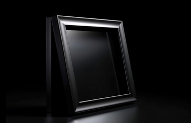 Modern white Photo frame on a black background