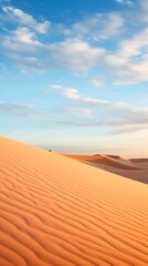 Fototapeta na wymiar Sweeping sand dunes in the desert during summer , Sweeping sand dunes, desert, summer