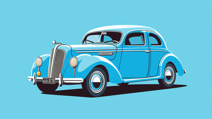 Vintage blue retro car