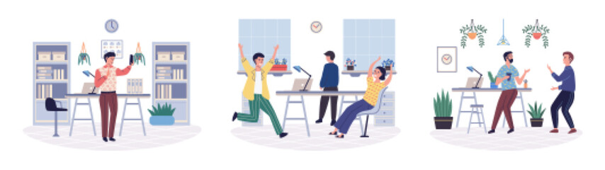 Office rest vector illustration. Incorporating elements pleasure into office rest areas cultivates sense happiness and satisfaction among employees Engaging in recreational activities during breaks