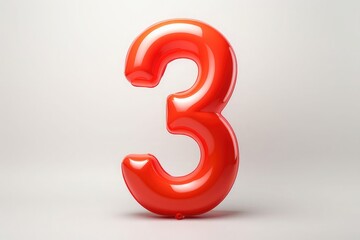 Naklejka premium Inflatable balloon in the form of the number three, festive inflatable balloons