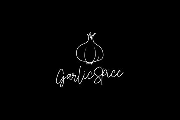 garlic spice logo vector icon illustration