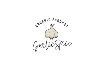 garlic spice logo vector icon illustration