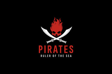 pirates logo vector icon illustration