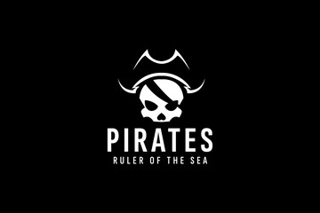 pirates logo vector icon illustration - obrazy, fototapety, plakaty