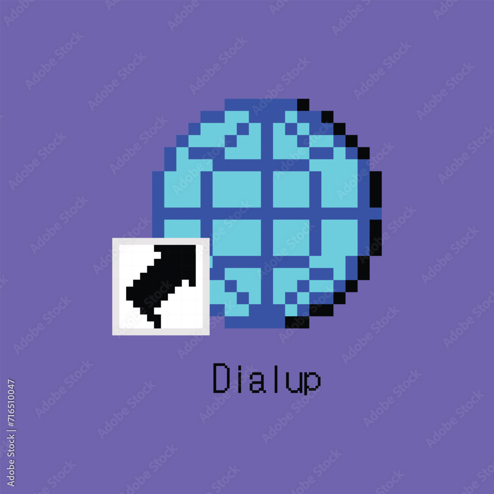 Aufkleber cartoon color pixel art dialup shortcut user interface element technology pc concept flat design sty