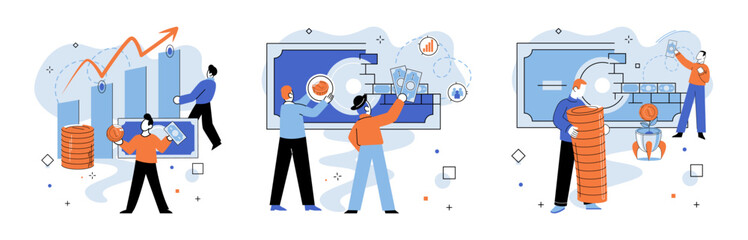 Successful business. Vector illustration. Successful projects require strategic planning and organization Creative solutions arise from collaborative brainstorming sessions Employment in supportive