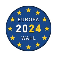 European Election (in german Europawahl) 2024 - graphic for election voting - 3D Illustration