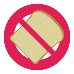Prohibition of sandwich bread (flat design,cut out)