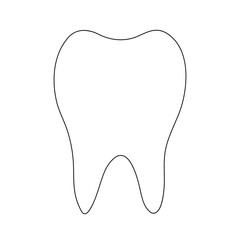 Teeth  continuous one line drawing outline vector illustration