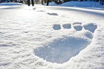 bigfoot feet footprint on the snow