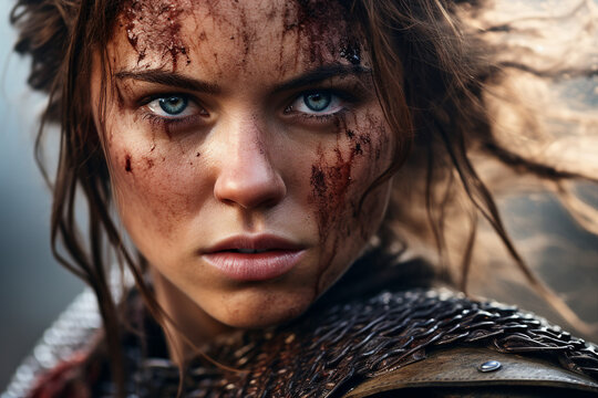 AI generated image of mysterious female character amazon woman warrior goddess