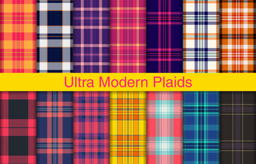 Ultra modern plaid bundles, textile design, checkered fabric pattern for shirt, dress, suit, wrapping paper print, invitation and gift card.