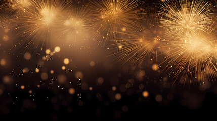 Fototapeta premium Beautiful creative holiday background with fireworks and sparkles