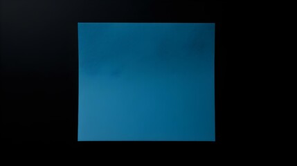 Blue square Paper Note on a black Background. Brainstorming Template with Copy Space