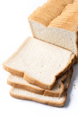 Fototapeta na wymiar Sliced white bread isolated on white background
