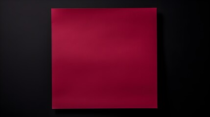 Naklejka premium Burgundy square Paper Note on a black Background. Brainstorming Template with Copy Space