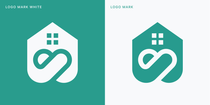 Love House Logo Vector Icon Illustration Design	
