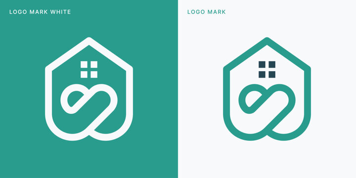 Love House Logo Vector Icon Illustration Design	
