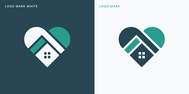 Love House Logo Vector Icon Illustration Design	

