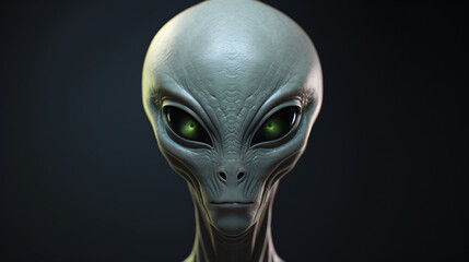 3D rendered animation of an aliens head