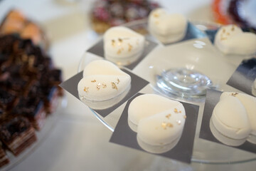 Festive buffet with pastries, mousses, cakes and donuts